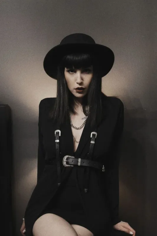 The Midnight Rider Western Goth Harness sold by Vampire Freaks