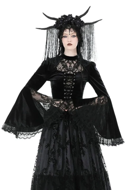 Nigh Sabbath Velvet Victorian Top sold by Vampire Freaks