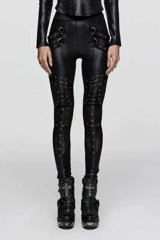 Leather Lace-Up Leggings sold by Vampire Freaks