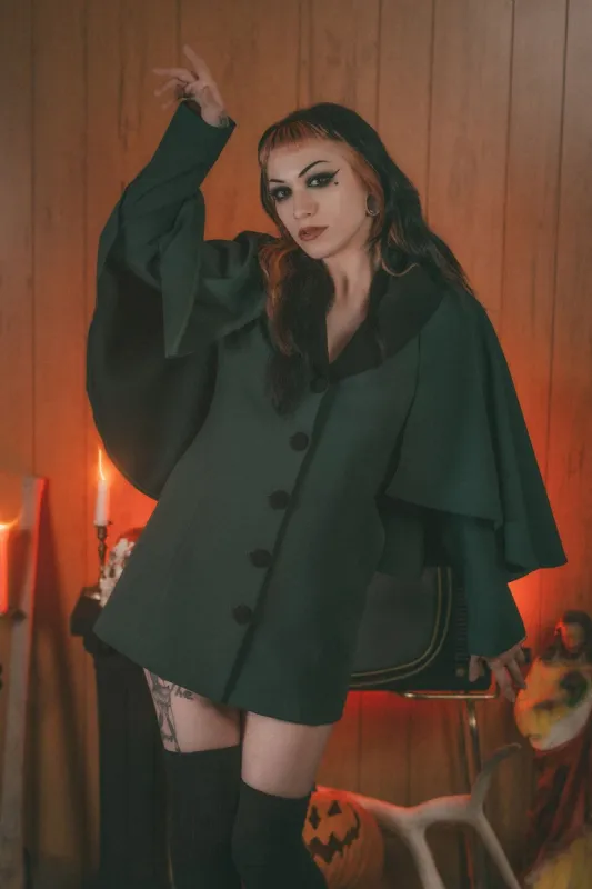 The Ghost Host Caped Coat [GREEN] sold by Vampire Freaks
