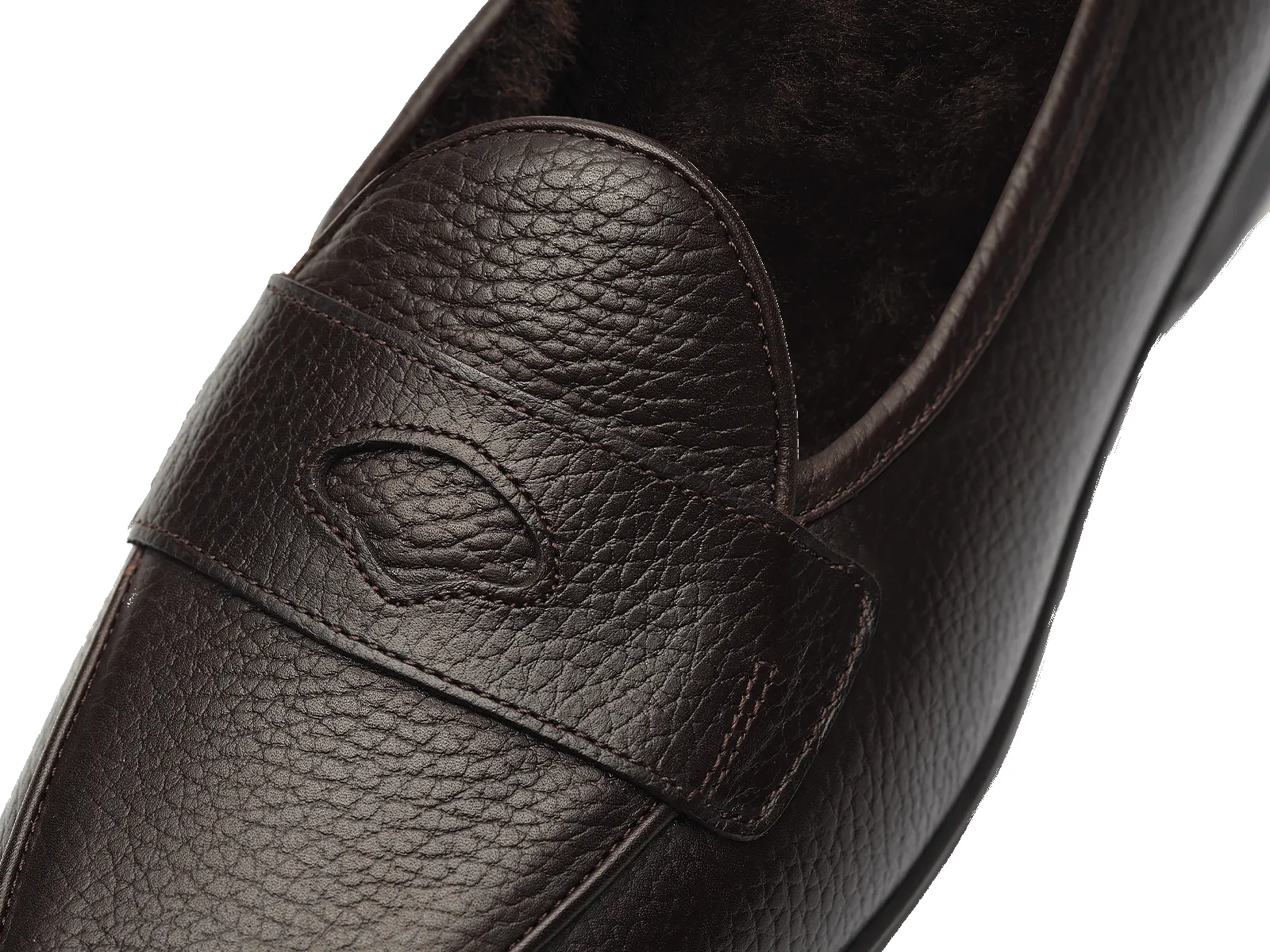 Stride Penny Loafers in Dark Brown Moorland Calf with Shearling Lining sold by Baudoin & Lange product image thumbnail 4