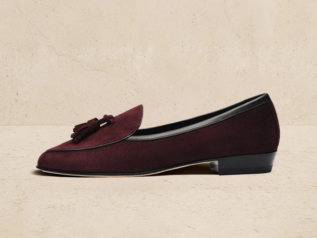 Sagan Tassel Loafers in Sultan Suede sold by Baudoin & Lange