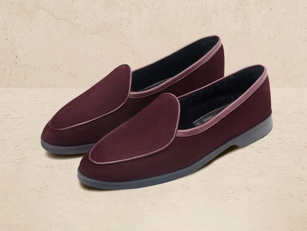 Stride Loafers in Sultan Suede with Shearling Lining sold by Baudoin & Lange