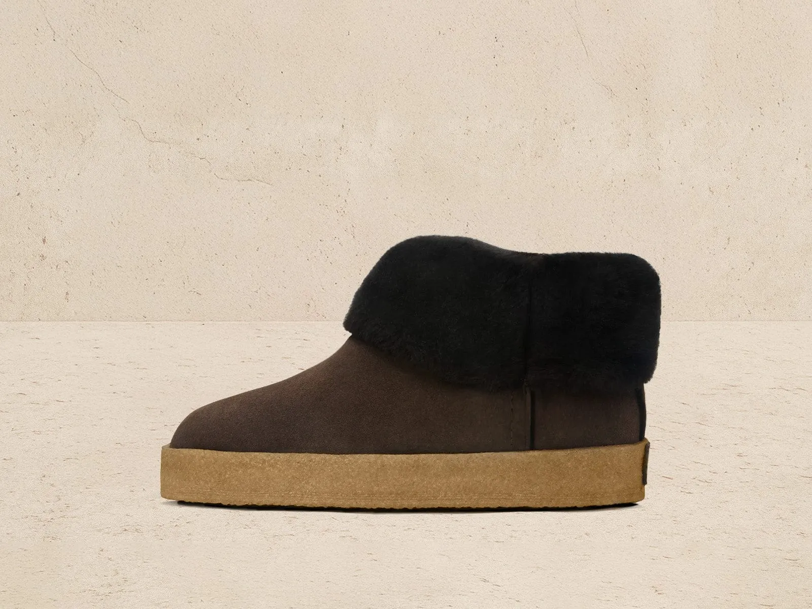 Winema Boots in Dark Brown Shearling Suede sold by Baudoin & Lange