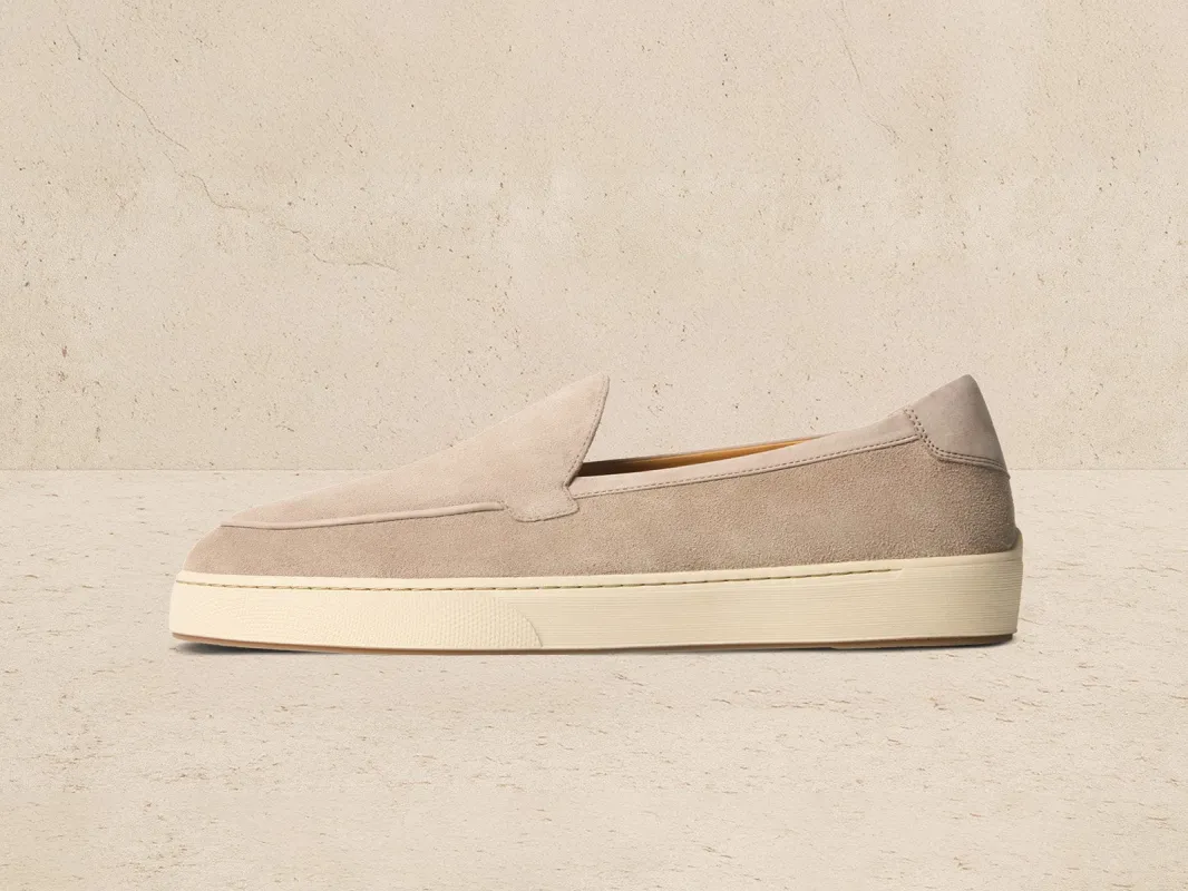 Pace Loafers in Sandy Grey Suede sold by Baudoin & Lange