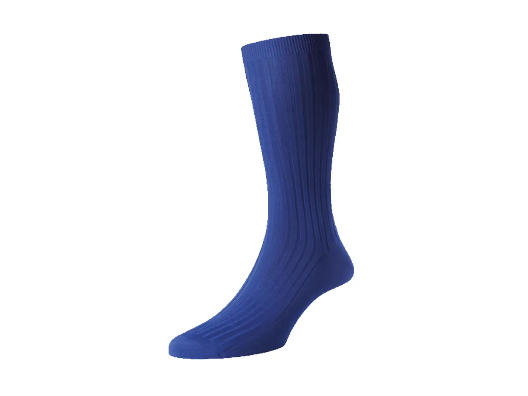 Cotton Socks in Ultramarine Blue sold by Baudoin & Lange