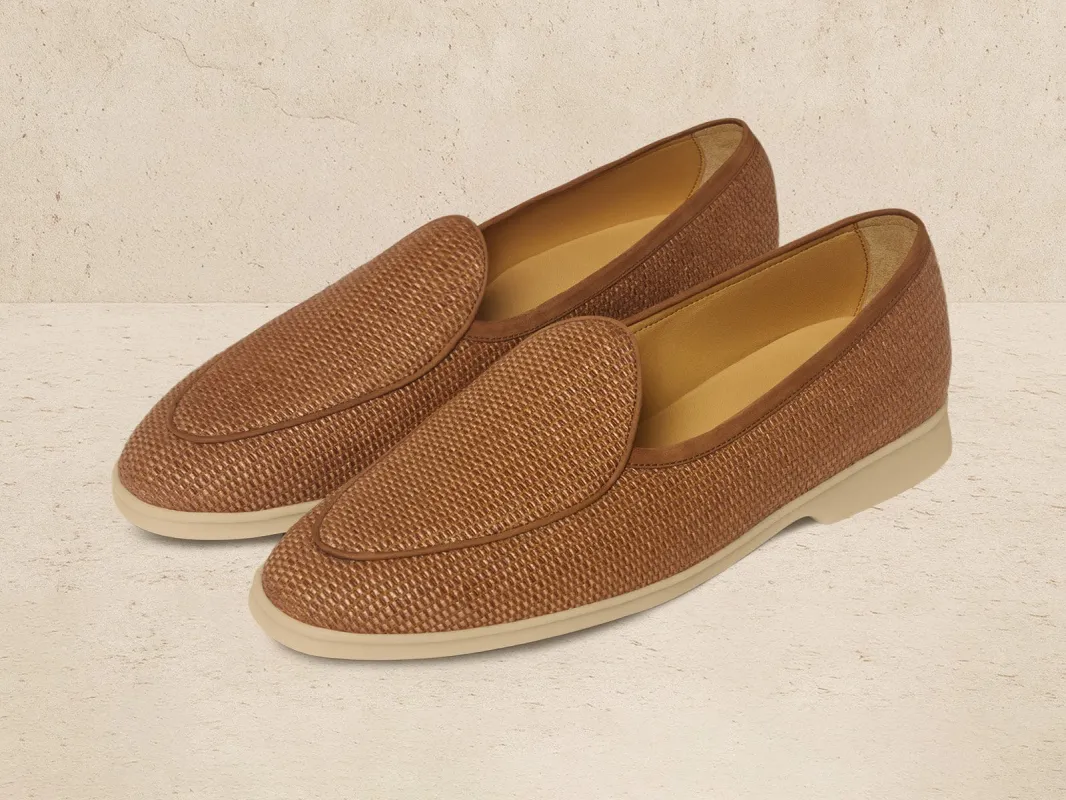Stride Loafers in Honey Raffia with Natural Sole sold by Baudoin & Lange