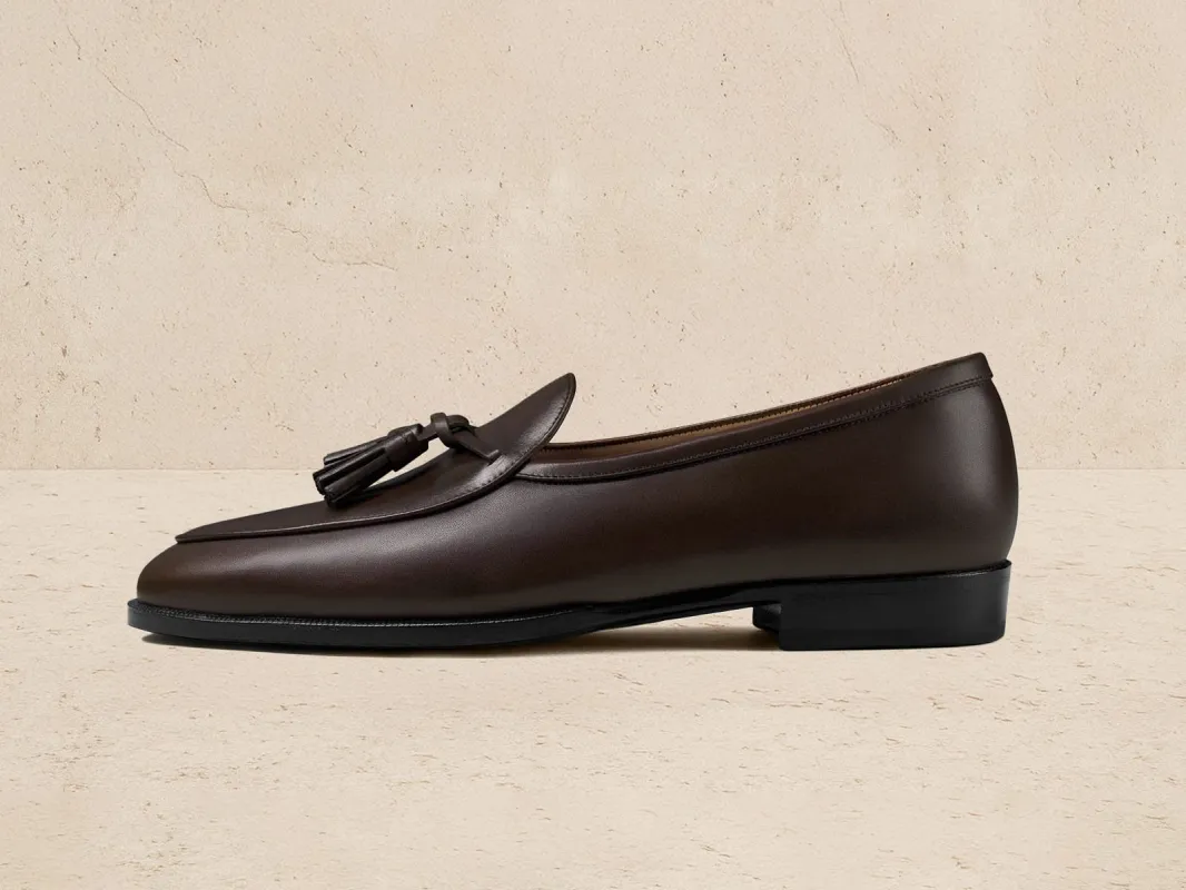Grand Conti Tassel Loafers in Dark Brown Noble Calf sold by Baudoin & Lange