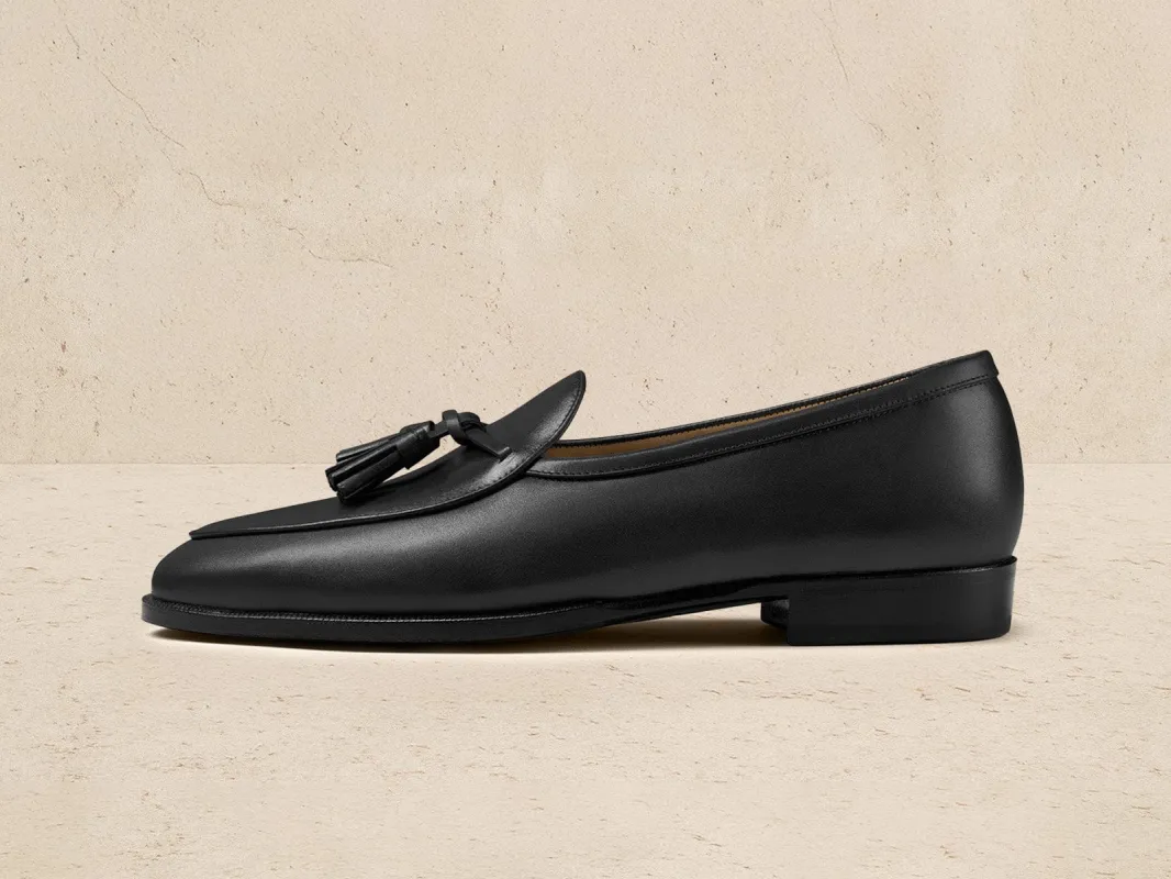 Grand Conti Tassel Loafers in Black Noble Calf made by Baudoin & Lange