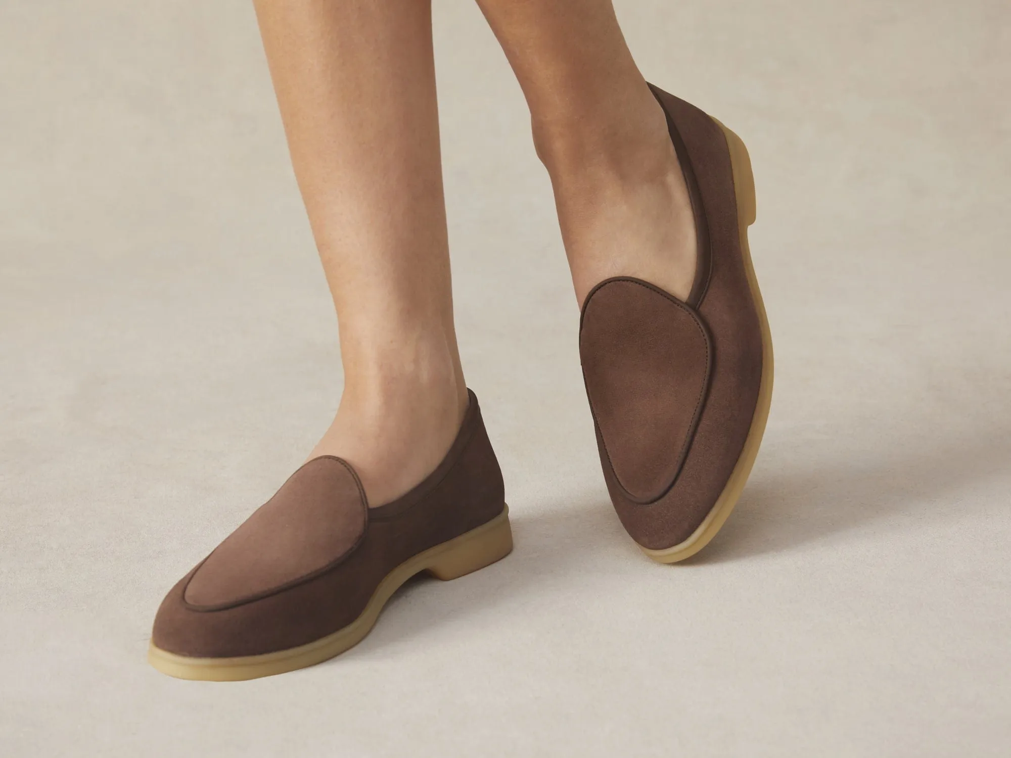 Stride Loafers in Deep Taupe Glove Suede Natural Sole sold by Baudoin & Lange product image thumbnail 2