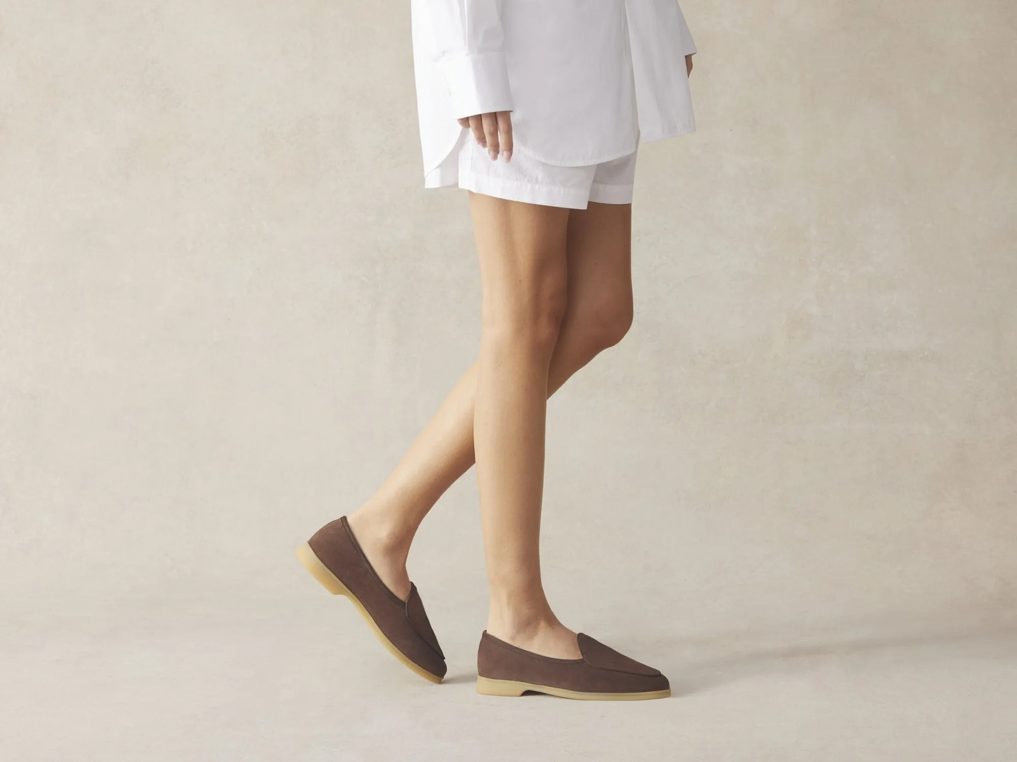 Stride Loafers in Deep Taupe Glove Suede Natural Sole sold by Baudoin & Lange product image thumbnail 4