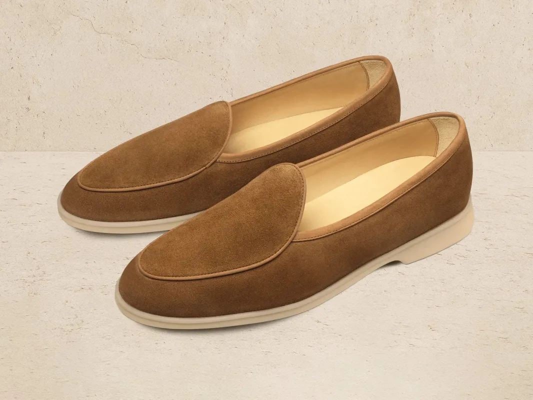 Stride Loafers in Earth Glove Suede Natural Sole sold by Baudoin & Lange