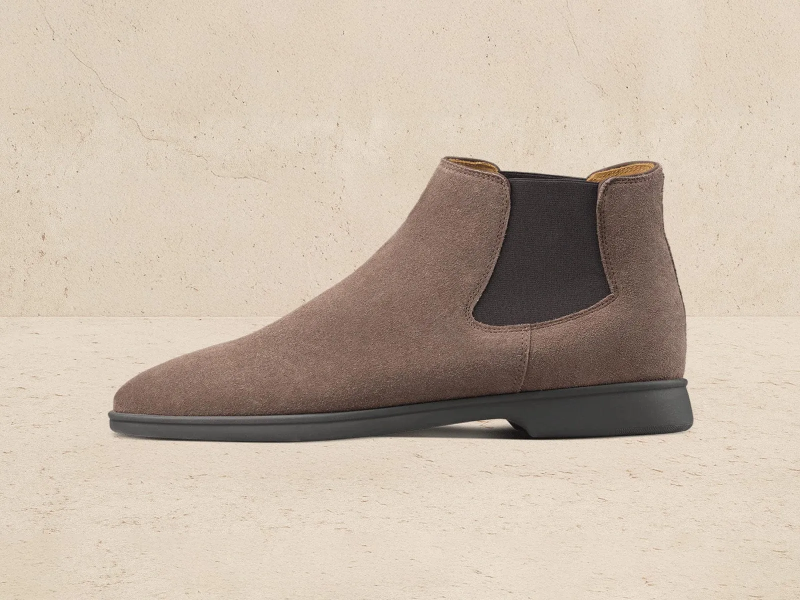 Rover Boots in Deep Taupe Glove Suede Dark Sole sold by Baudoin & Lange