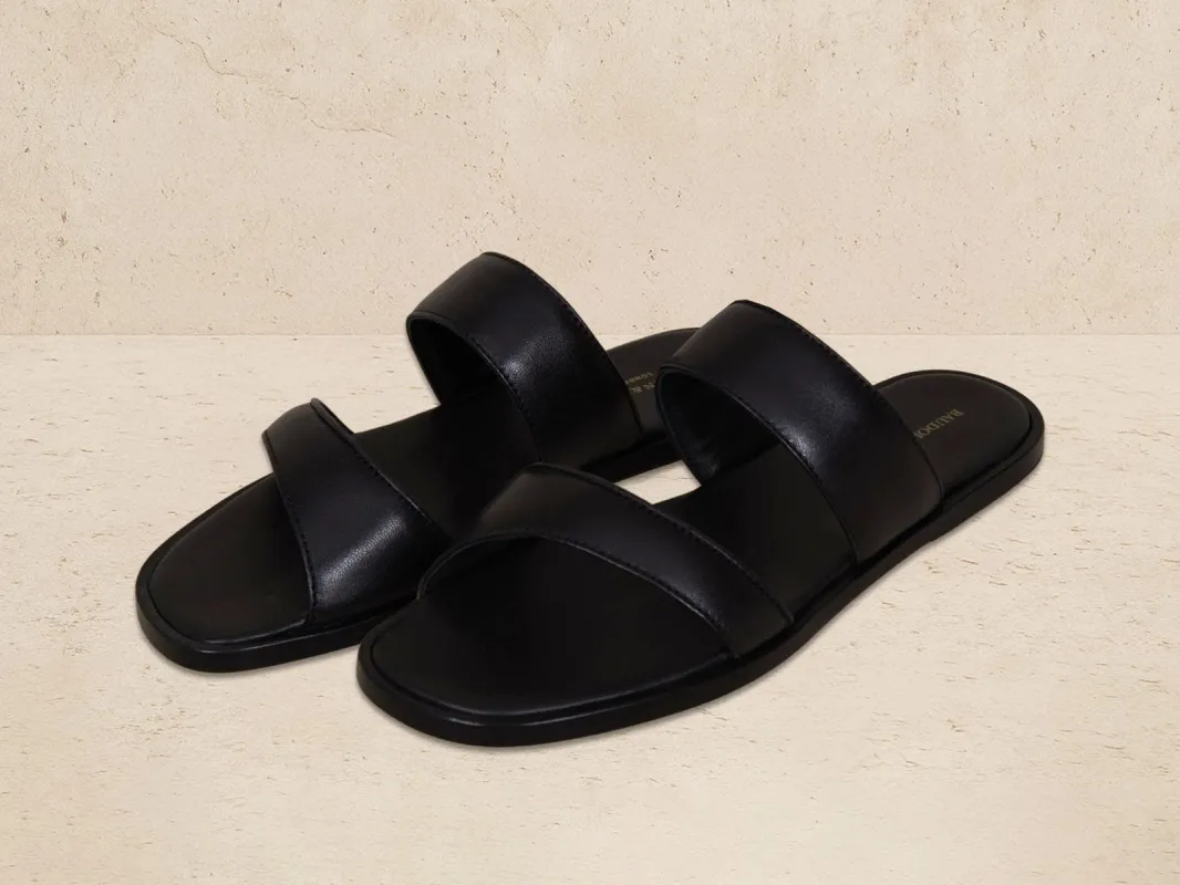 Plume Sandal in Black Nappa sold by Baudoin & Lange