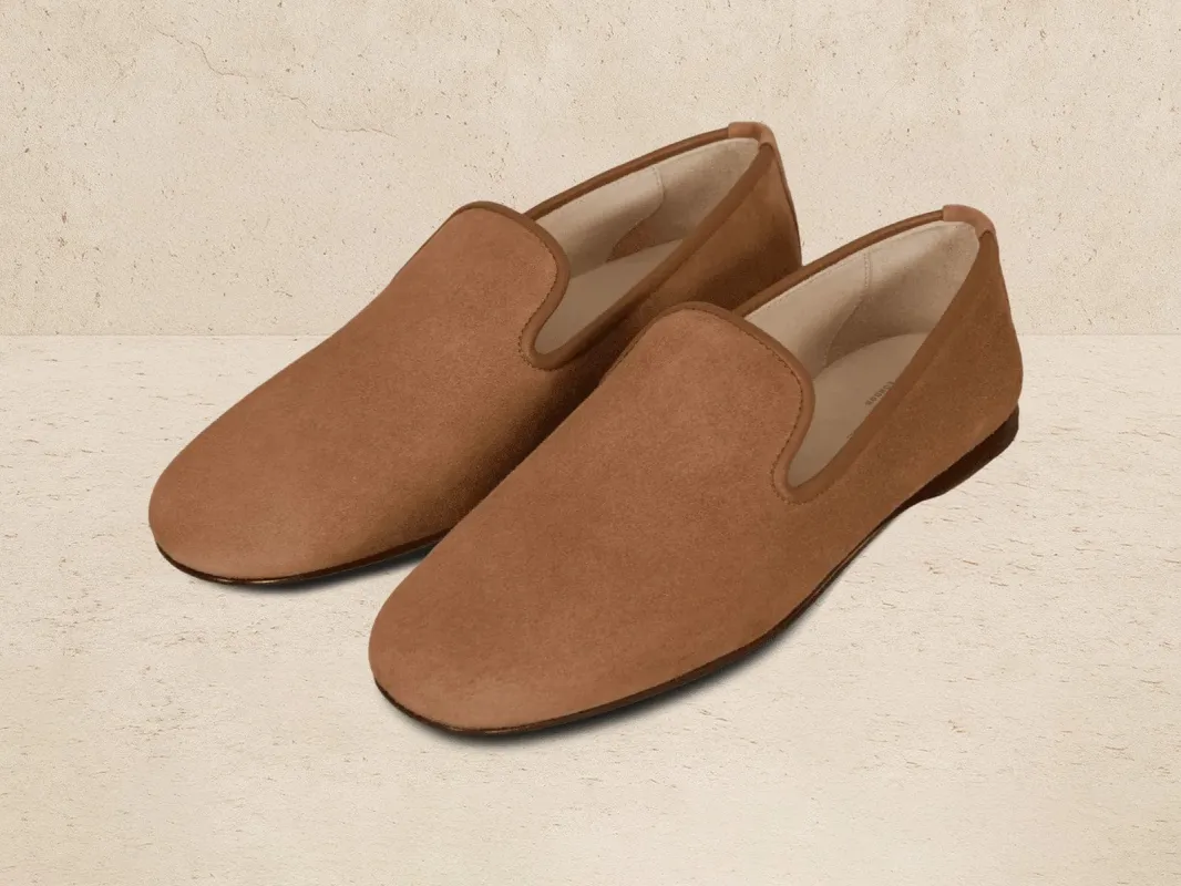 Fenice Loafers in Alezan Luxe Suede sold by Baudoin & Lange