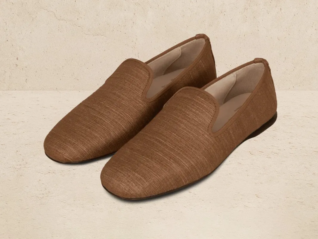Fenice Loafers in Sirocco Silk and Gros Grain made by Baudoin & Lange