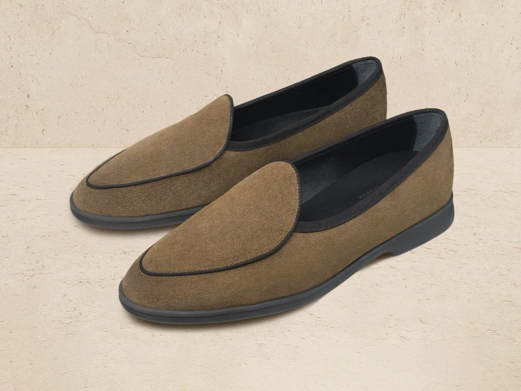 Stride Loafers in Northern Green Glove Suede Dark Sole sold by Baudoin & Lange