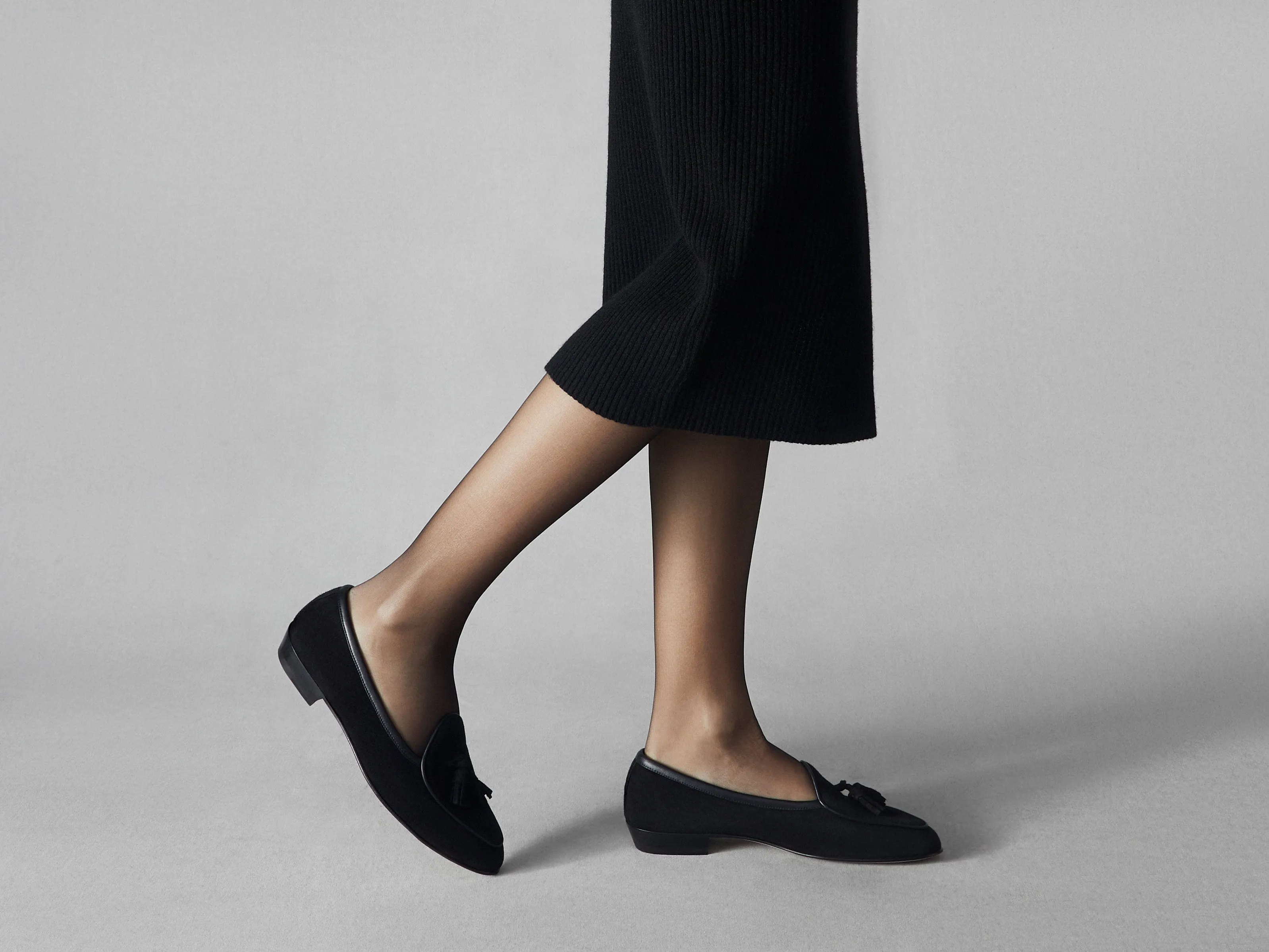 Sagan Classic Tassel Loafers in Obsidian Black Asteria Suede sold by Baudoin & Lange product image thumbnail 3