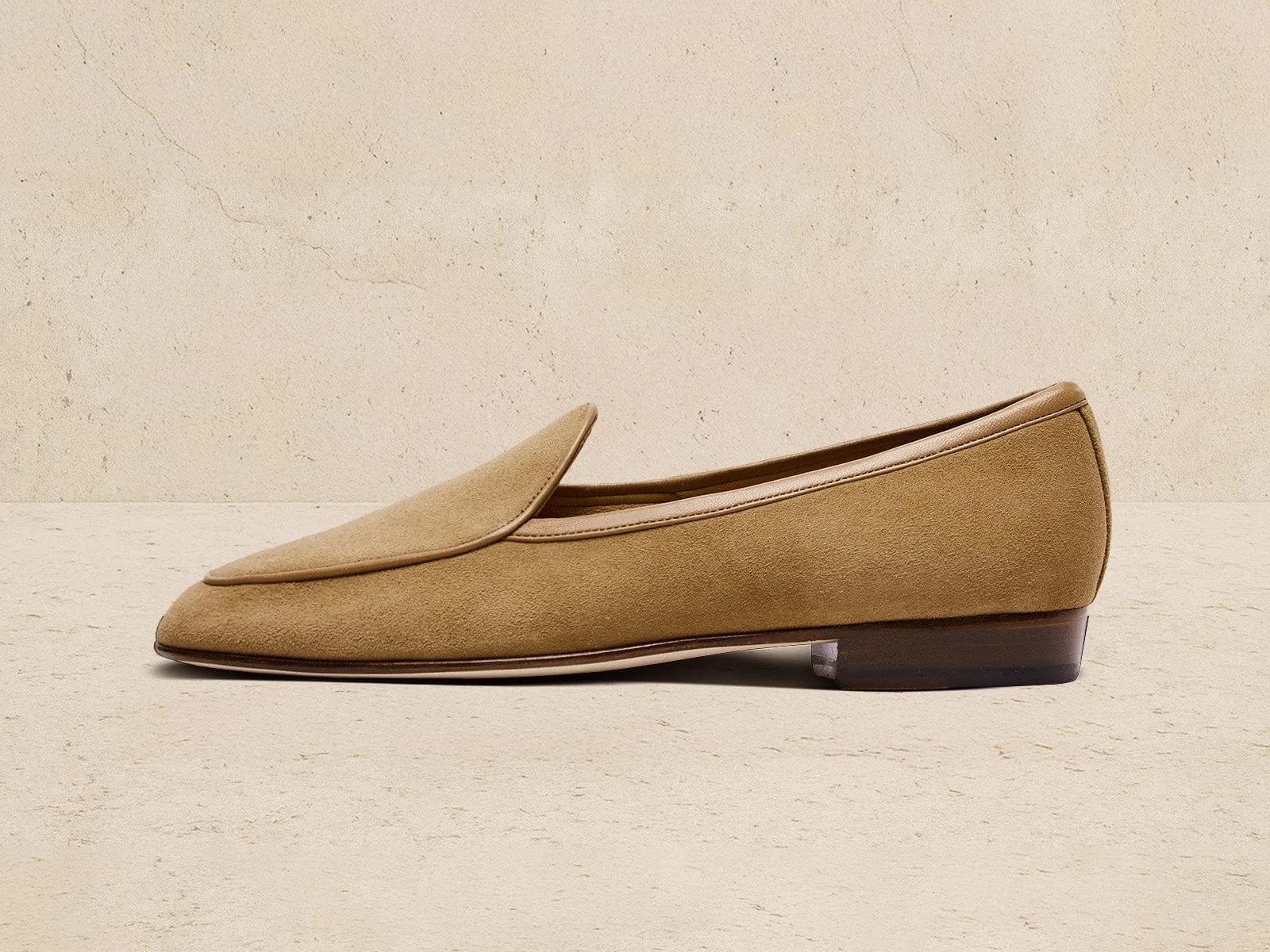 Sagan Classic Loafers in Sahara Asteria Suede sold by Baudoin & Lange