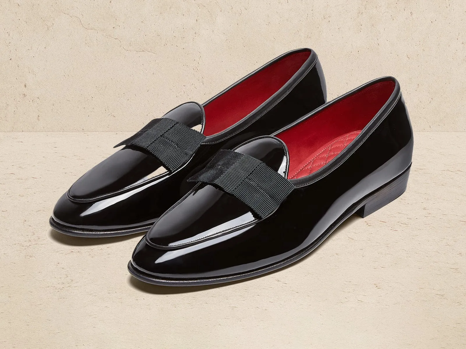 Sagan Opera Bow in Black Patent and Gros Grain sold by Baudoin & Lange