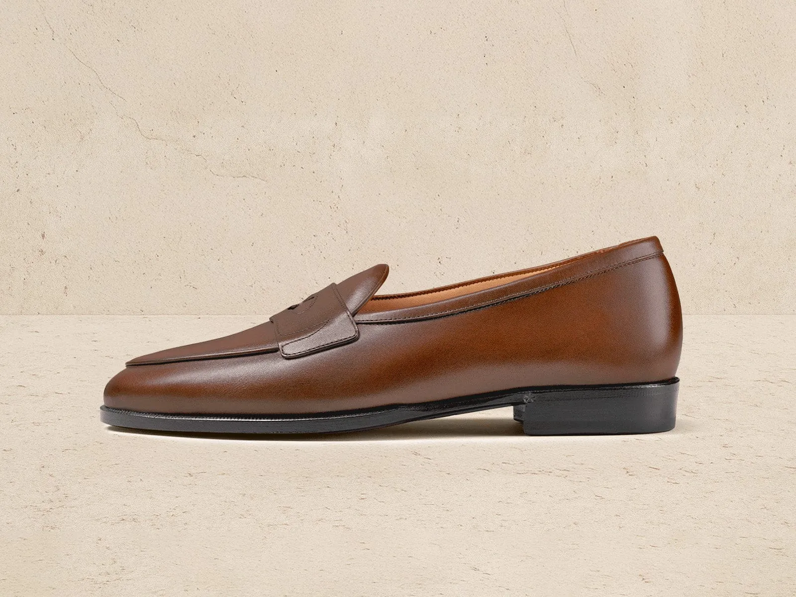 Grand Fleurus Penny Loafers in Tawny Noble Calf sold by Baudoin & Lange