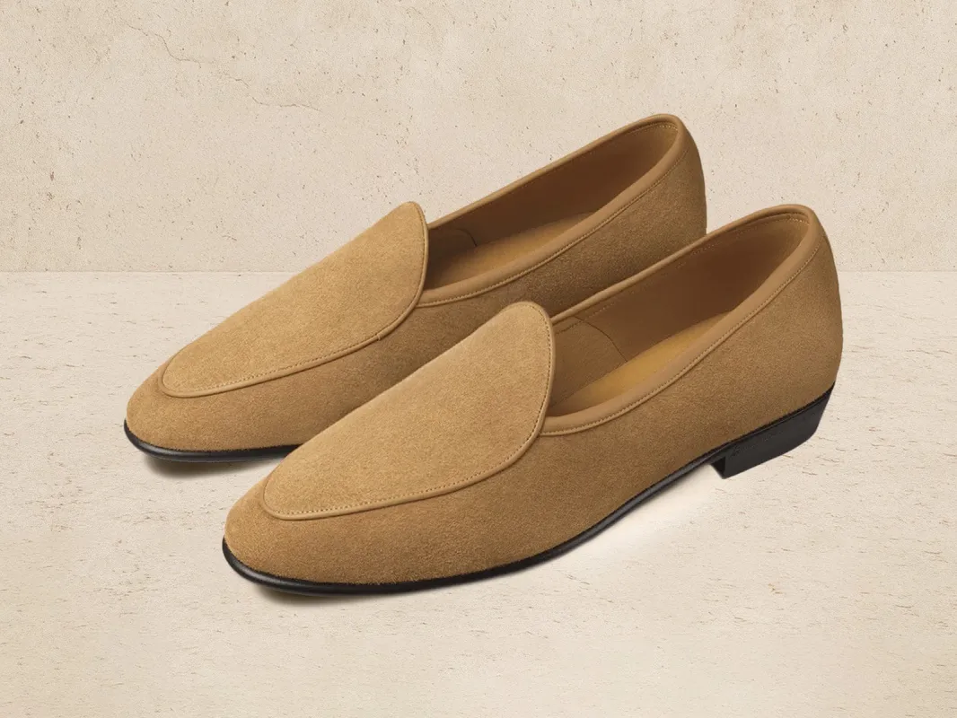 Sagan Classic Loafers in Sahara Asteria Suede made by Baudoin & Lange