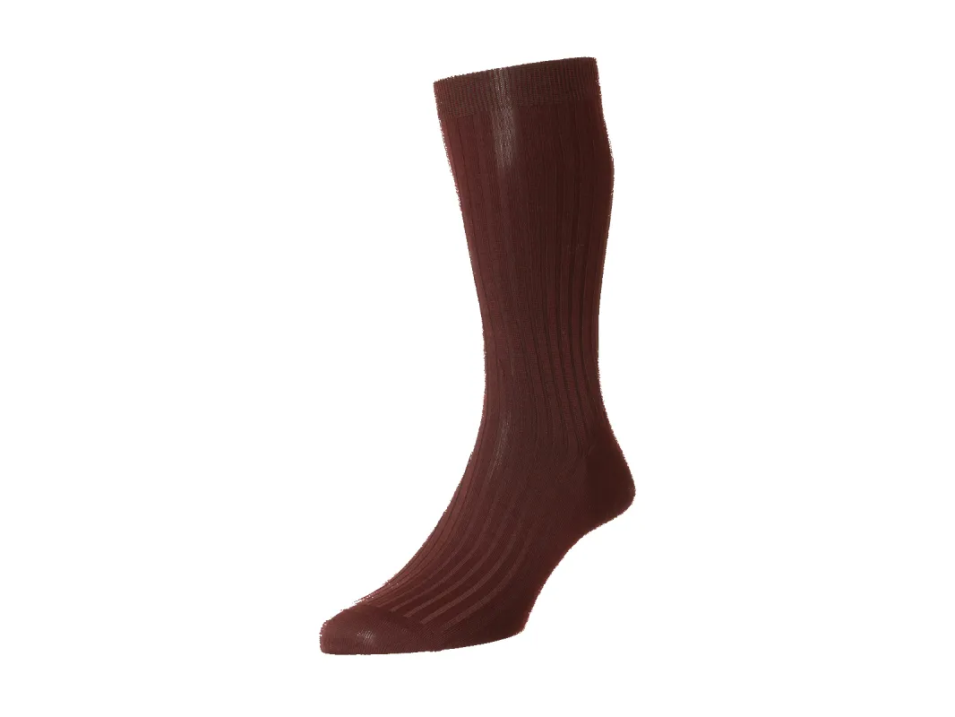 Cotton Socks in Burgundy sold by Baudoin & Lange