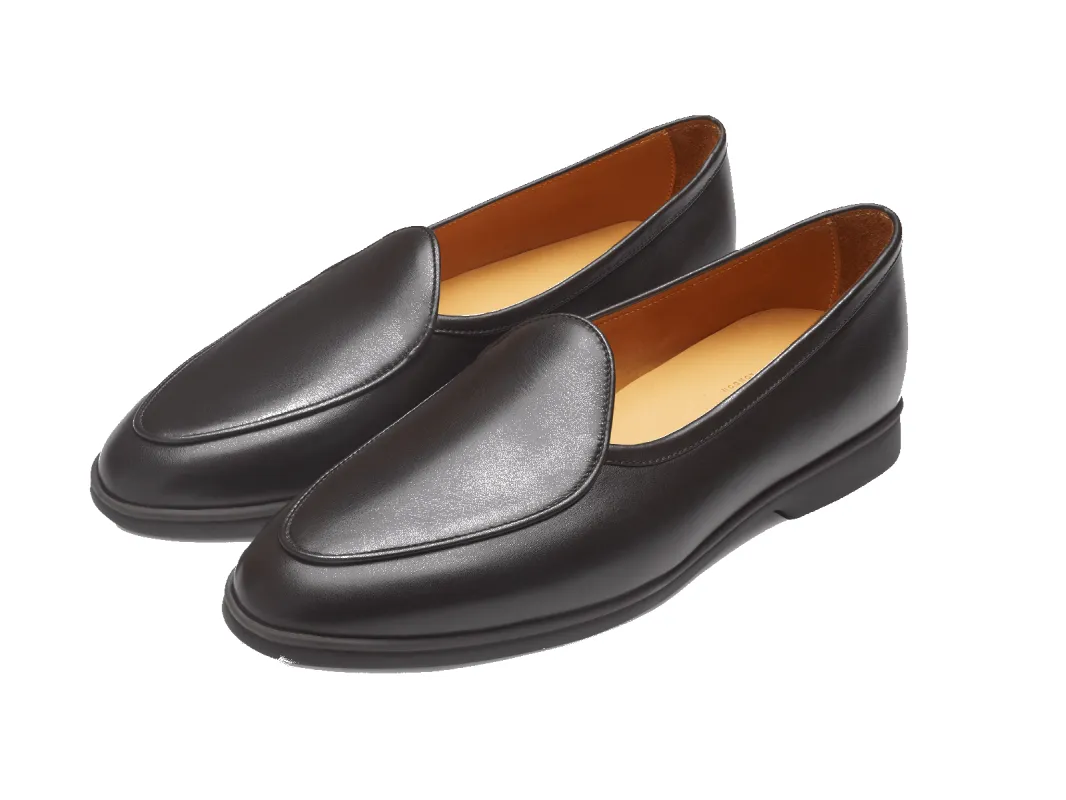 Stride Loafers in Dark Brown Milled Calf sold by Baudoin & Lange