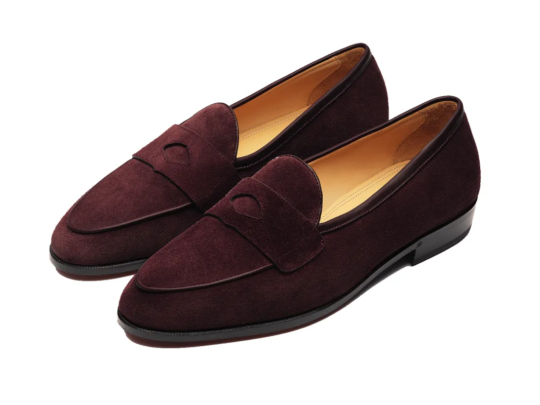 Grand Fleurus in Dark Burgundy Shield Suede sold by Baudoin & Lange