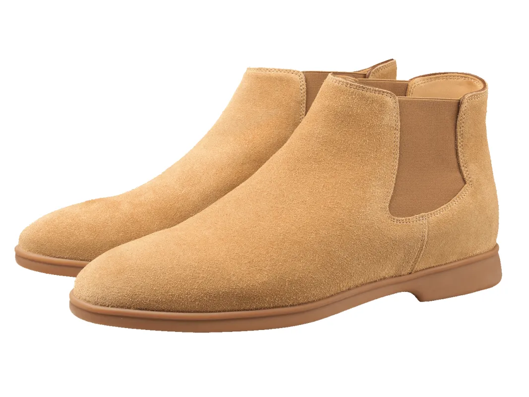 Rover Boots in Clay Glove Suede Caramel Sole made by Baudoin & Lange