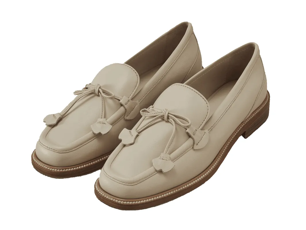 Charlotte Lace Loafers in Latte Matt Calfskin sold by Baudoin & Lange