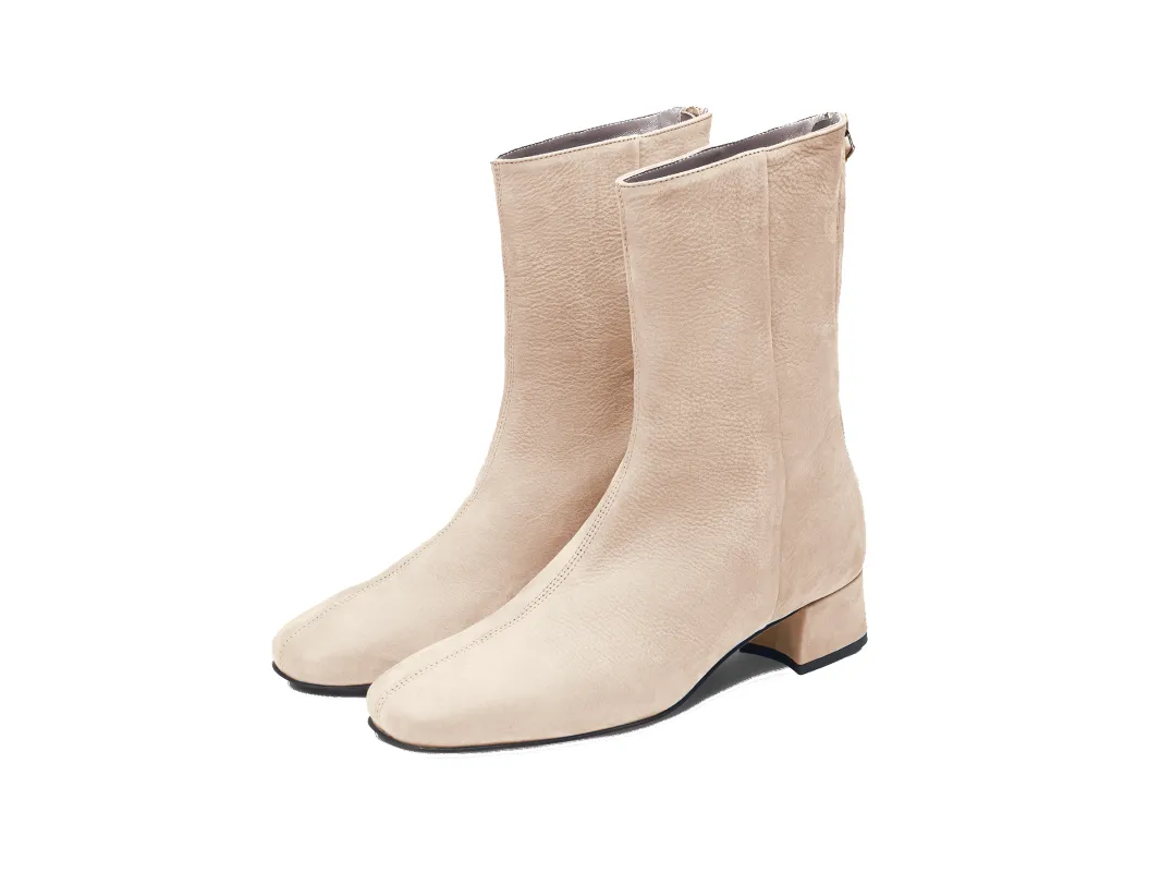 Debbie High Boots in Beige Nubuck sold by Baudoin & Lange
