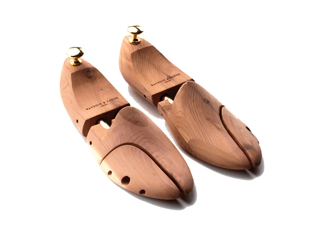Matching Size Shoe Tree in Cedar Wood made by Baudoin & Lange