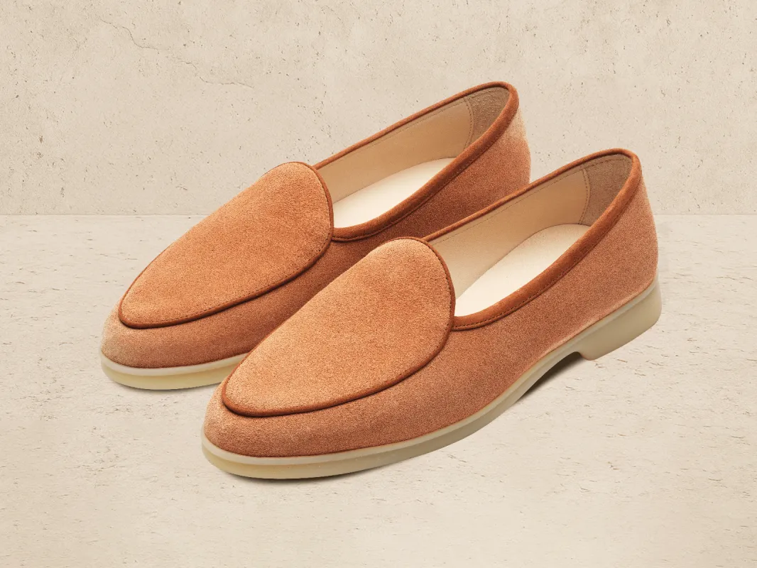 Stride Loafers in Casaque Suede Natural Sole made by Baudoin & Lange