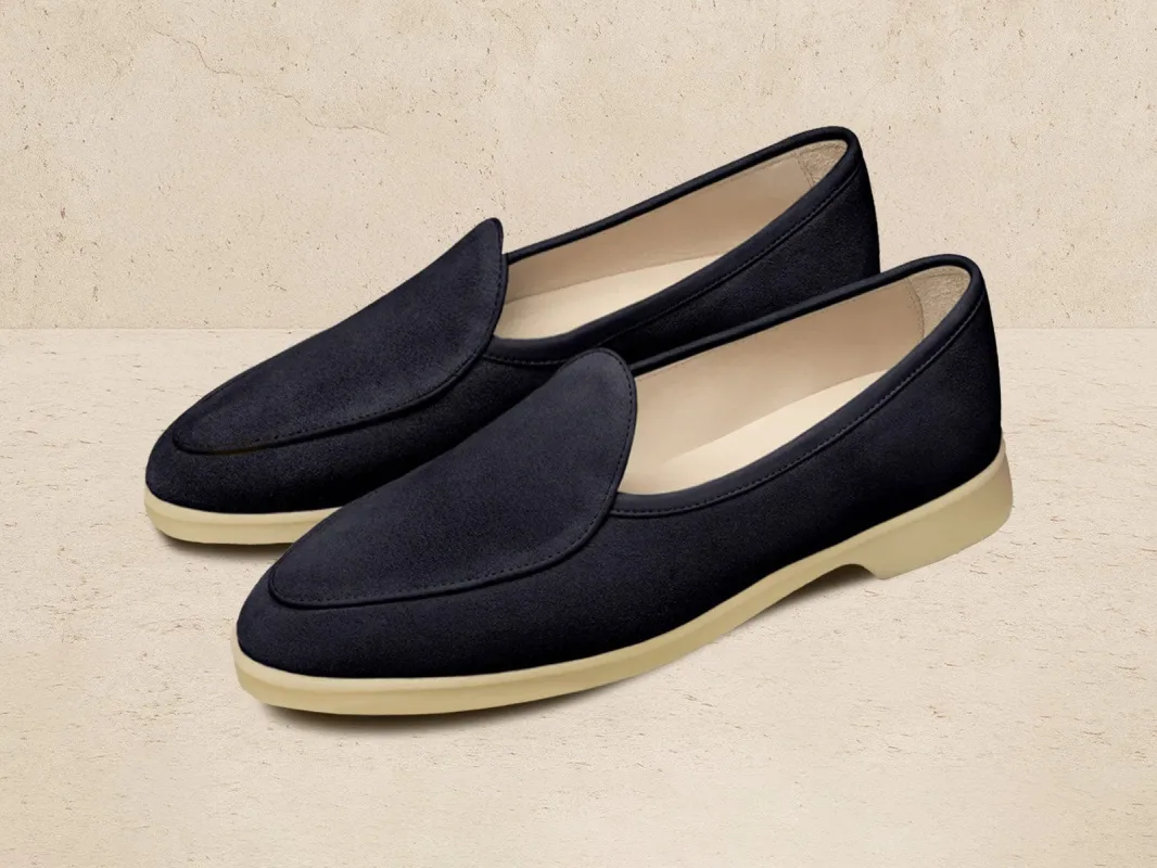 Stride Loafers in Orage Glove Suede Natural Sole made by Baudoin & Lange