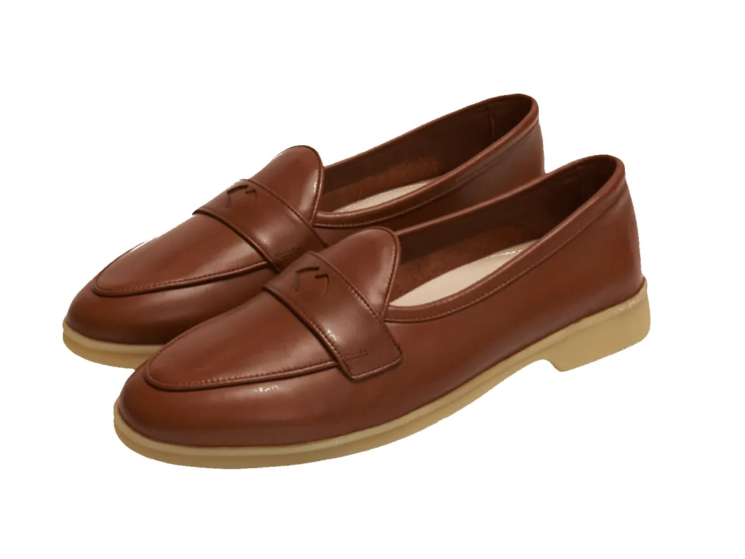 Stride Penny Loafers in Tan Milled Calf made by Baudoin & Lange