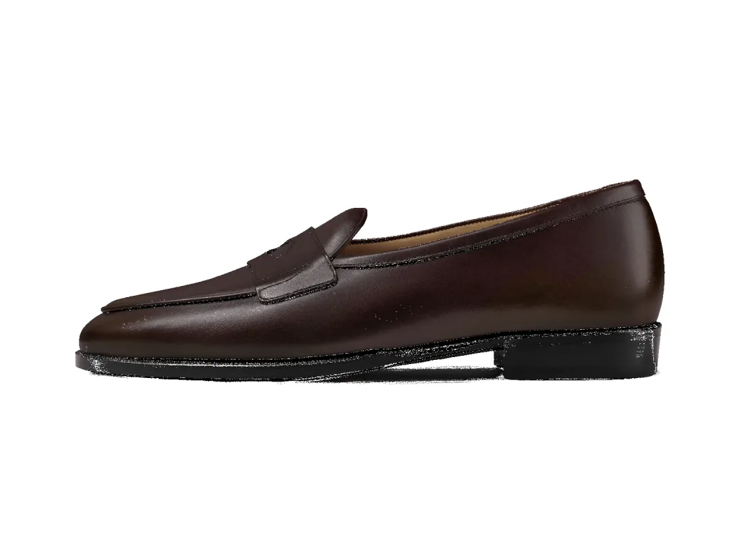 Grand Fleurus Penny Loafers in Oxblood Noble Calf made by Baudoin & Lange