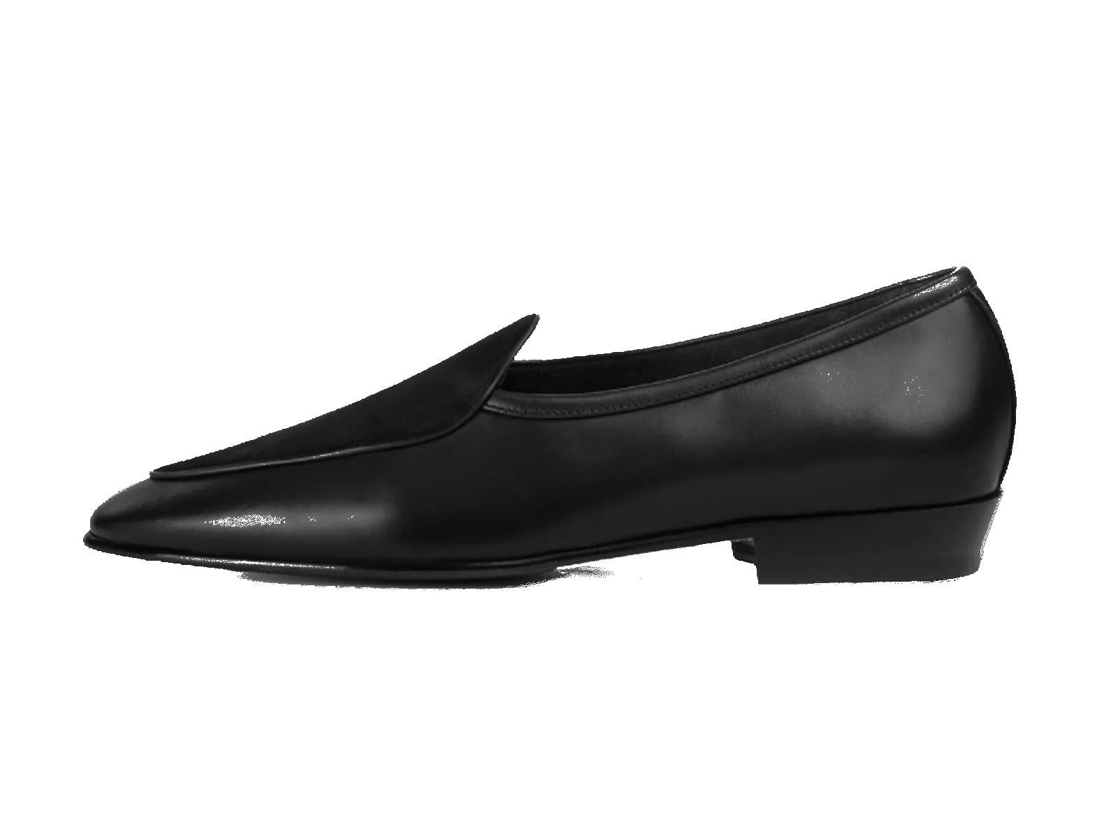Sagan Classic Loafers in Black Drape Calf and Obsidian Black Suede with Rubber Grip sold by Baudoin & Lange product image thumbnail 3