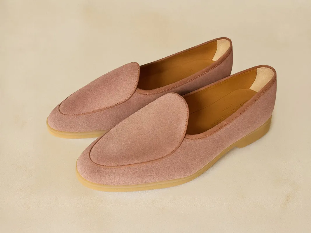 Stride in Light Taupe Suede made by Baudoin & Lange
