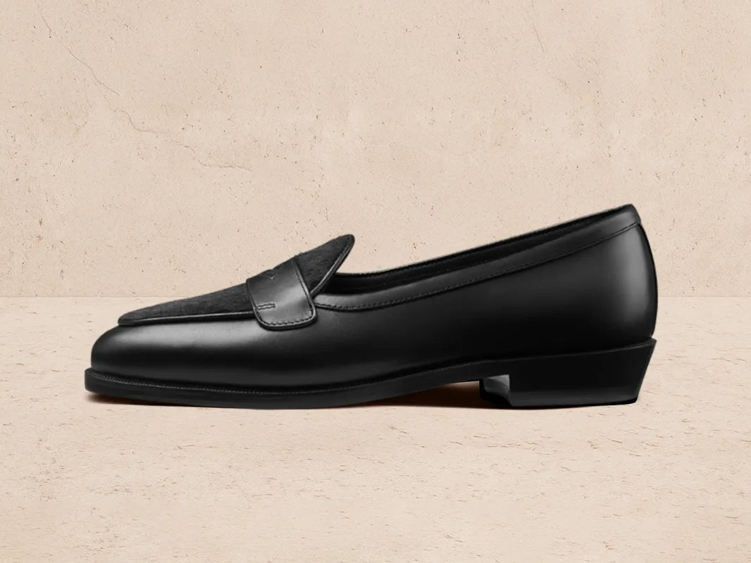 Ruth Black Calf Hair/Dream Calf Rubber Sole made by Baudoin & Lange