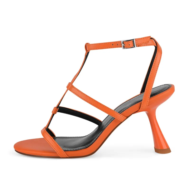 Round Toe Ankle T-Strap Sandals sold by Miss Heel