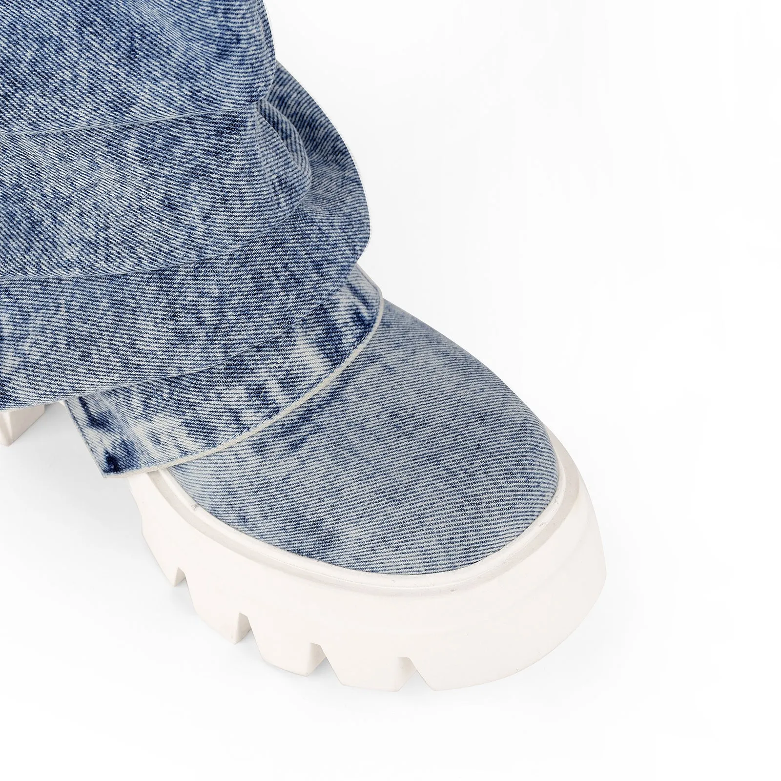 Denim Platform Removable Mid-Calf Boots sold by Miss Heel product image thumbnail 5