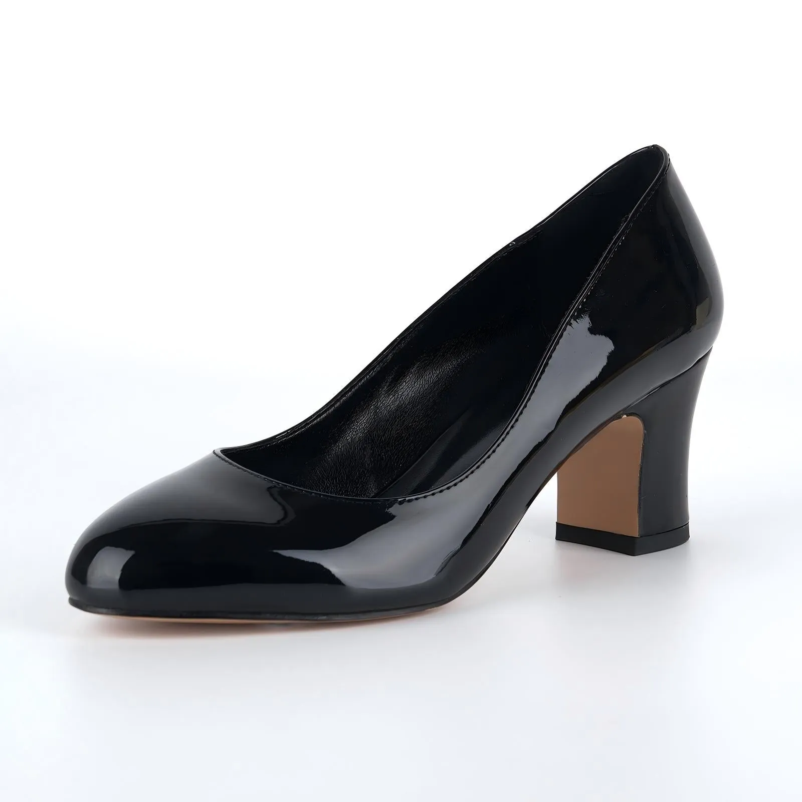 Round Toe Chunky Heel Classic Pumps sold by Miss Heel product image thumbnail 2