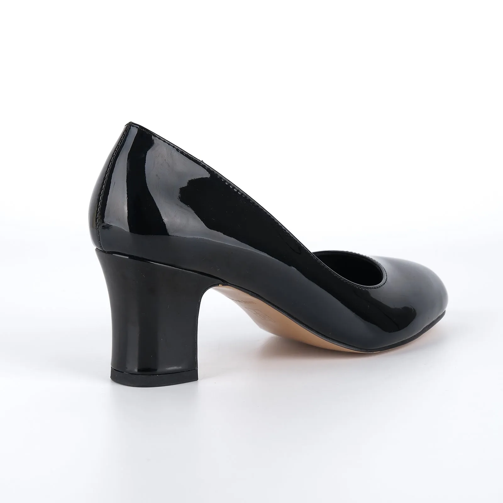 Round Toe Chunky Heel Classic Pumps sold by Miss Heel product image thumbnail 3