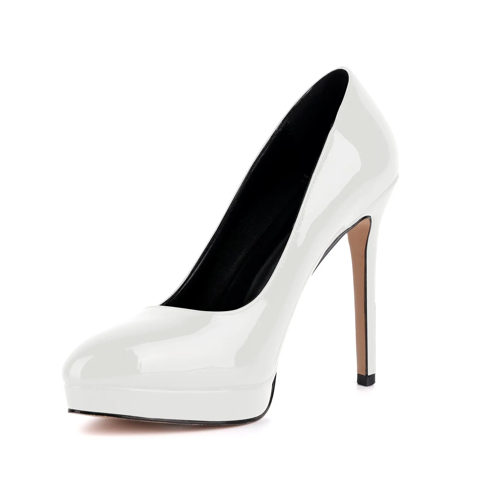 Pointed Toe Low Platform Patent Leather Pumps sold by Miss Heel product image thumbnail 3