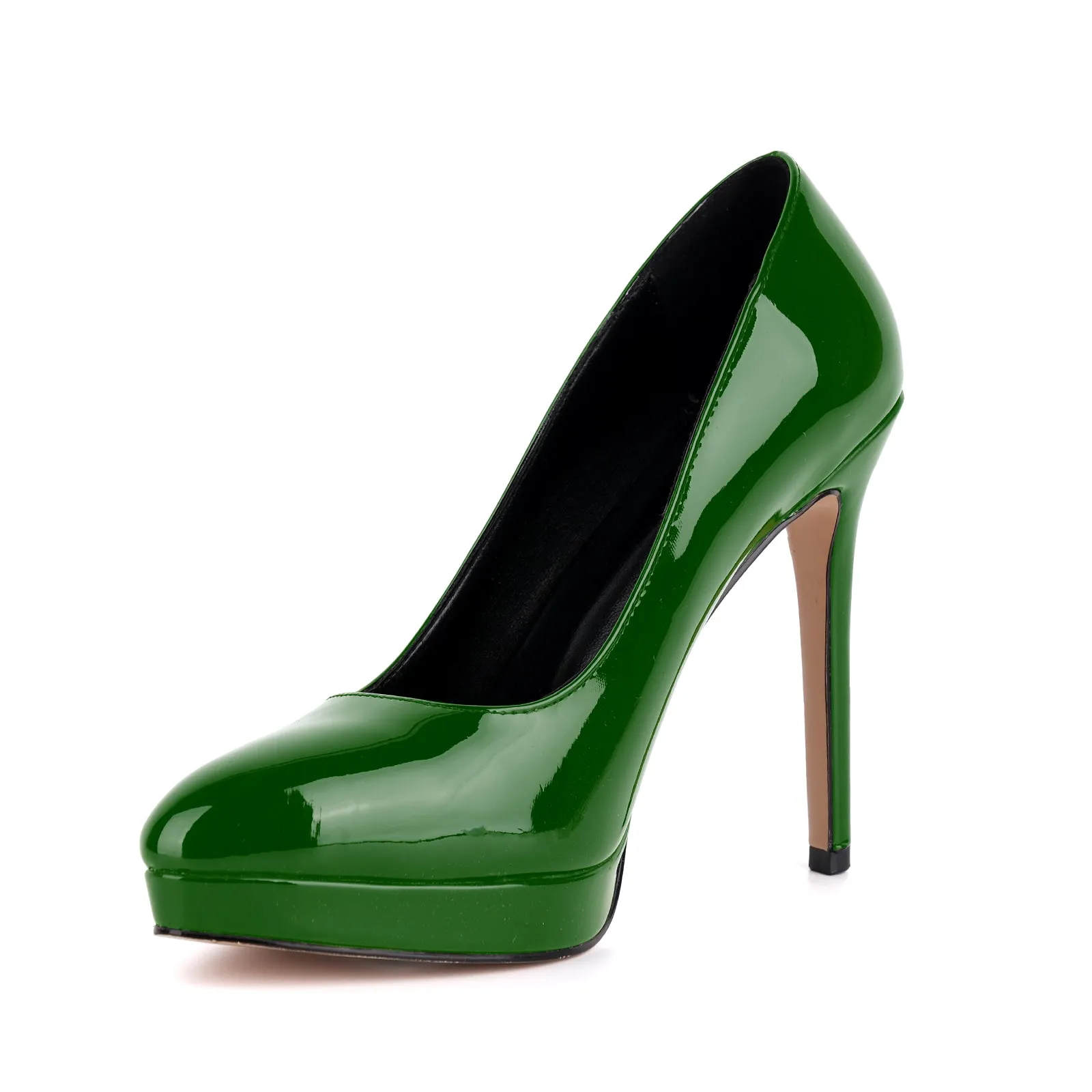 Pointed Toe Low Platform Patent Leather Pumps sold by Miss Heel product image thumbnail 5
