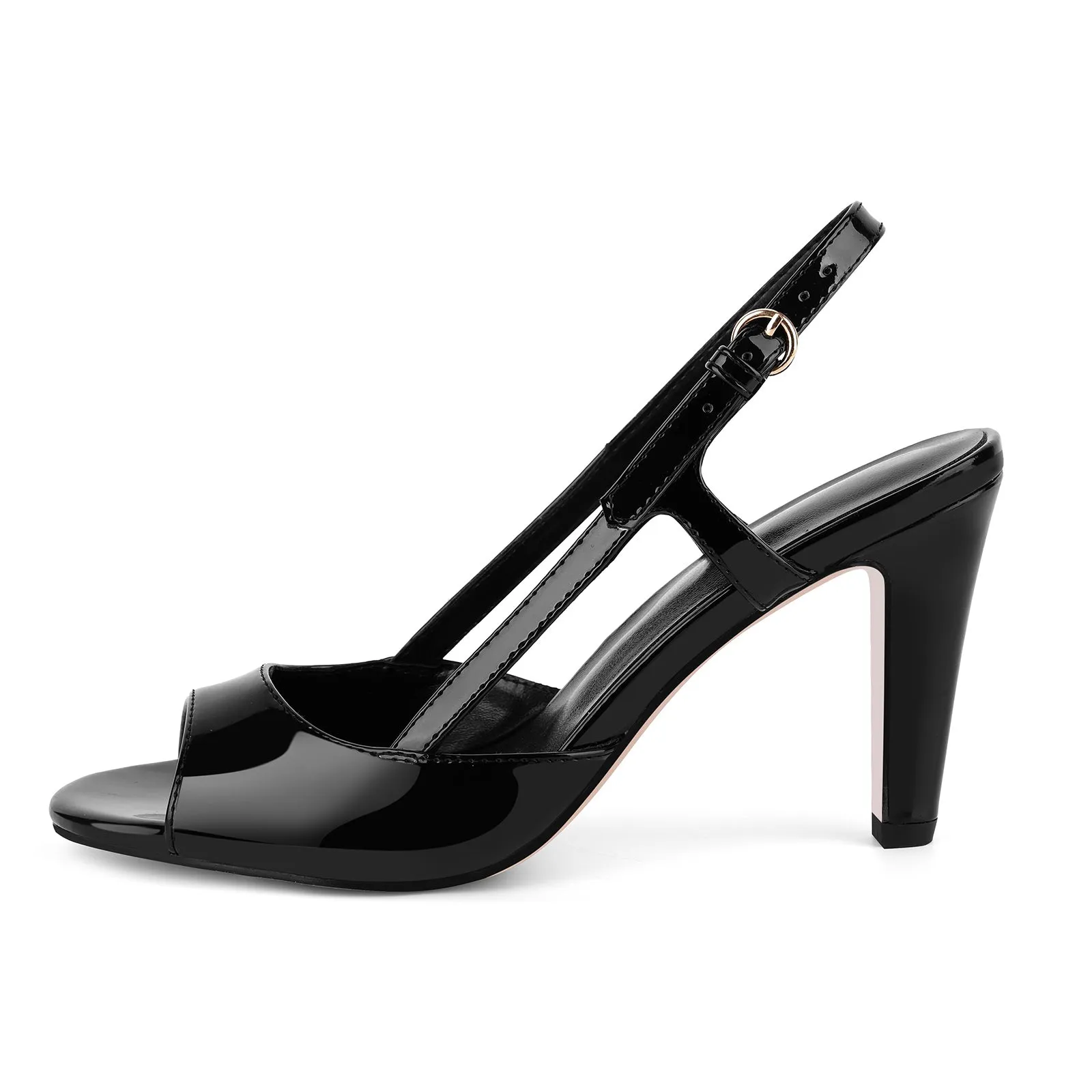 Round Toe Patent Leather Slingback Sandals sold by Miss Heel product image thumbnail 5