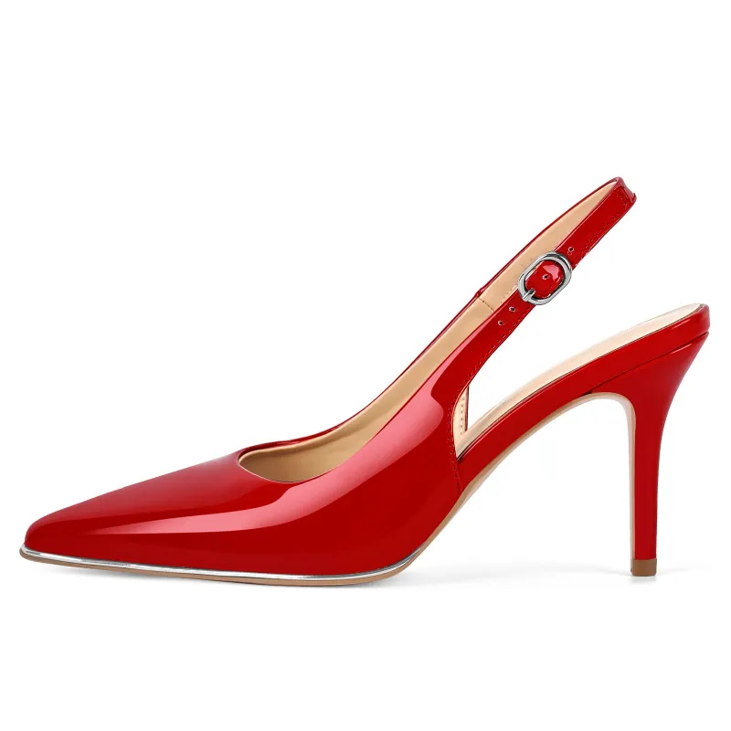 Pointed Toe Patent Leather Slingback Pumps sold by Miss Heel