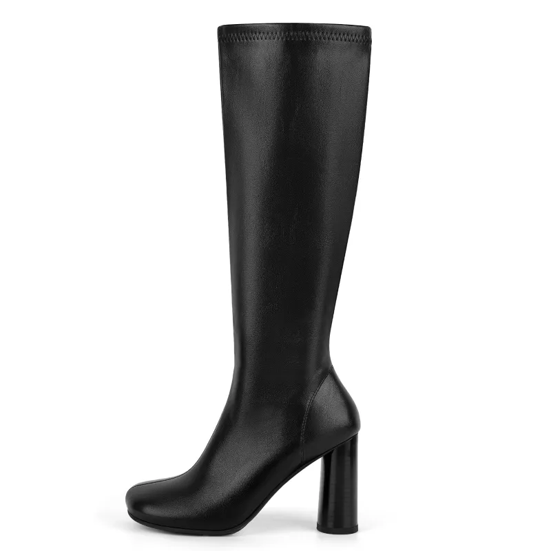 Square Toe Round Heel Knee High Boots sold by Miss Heel