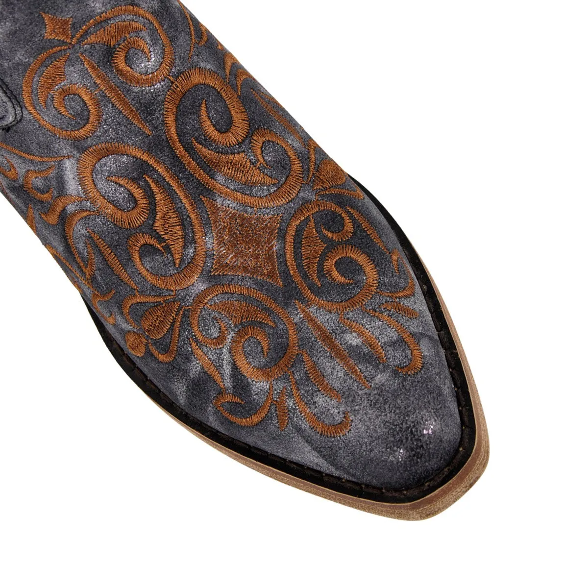 Wooden Heel Embroidery Knee High Western Boots sold by Miss Heel product image thumbnail 4